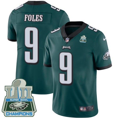 Nike Eagles #9 Nick Foles Midnight Green Team Color Super Bowl LII Champions Youth Stitched NFL Vapor Untouchable Limited Jersey - Click Image to Close